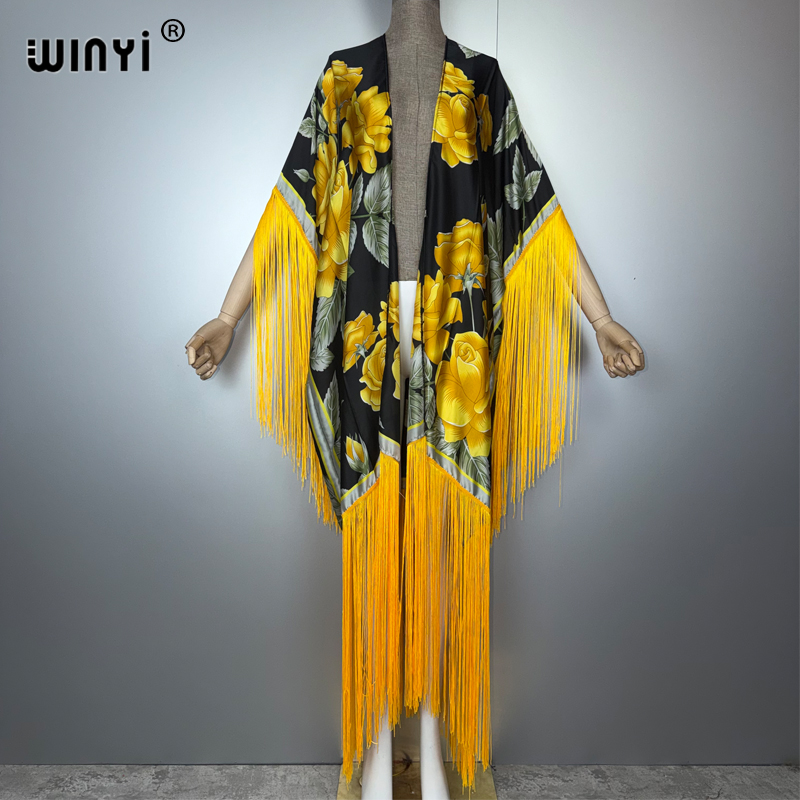 Cover Up Kaftan - WINYI Afrykańskie kimono, narzutki na bikini