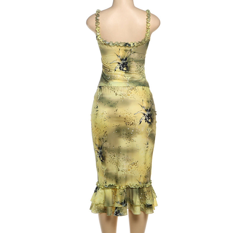 Damski Zestaw Sukienkowy 2-czę – Midi Skirt Floral recenzja i cena