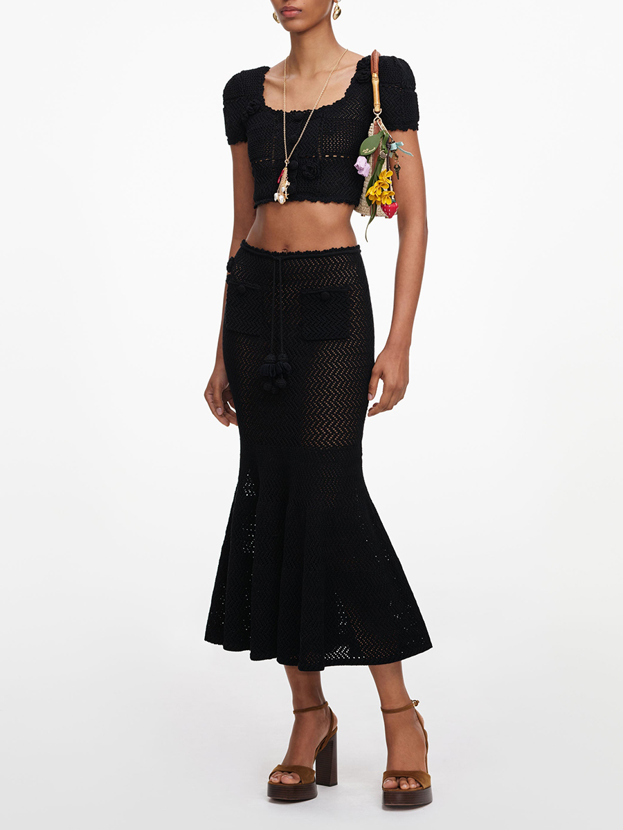 VGH Czarny Zestaw Damski z Kwi – Crop Top Crochet recenzja i cena