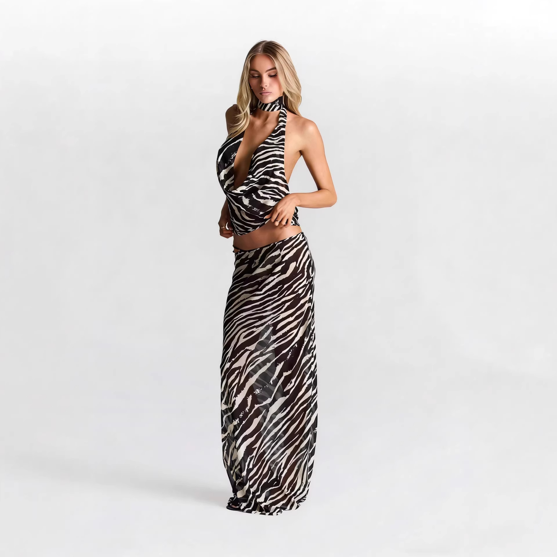 Dwuczęściowy zestaw damski z n – Maxi Dress Halter recenzja i cena
