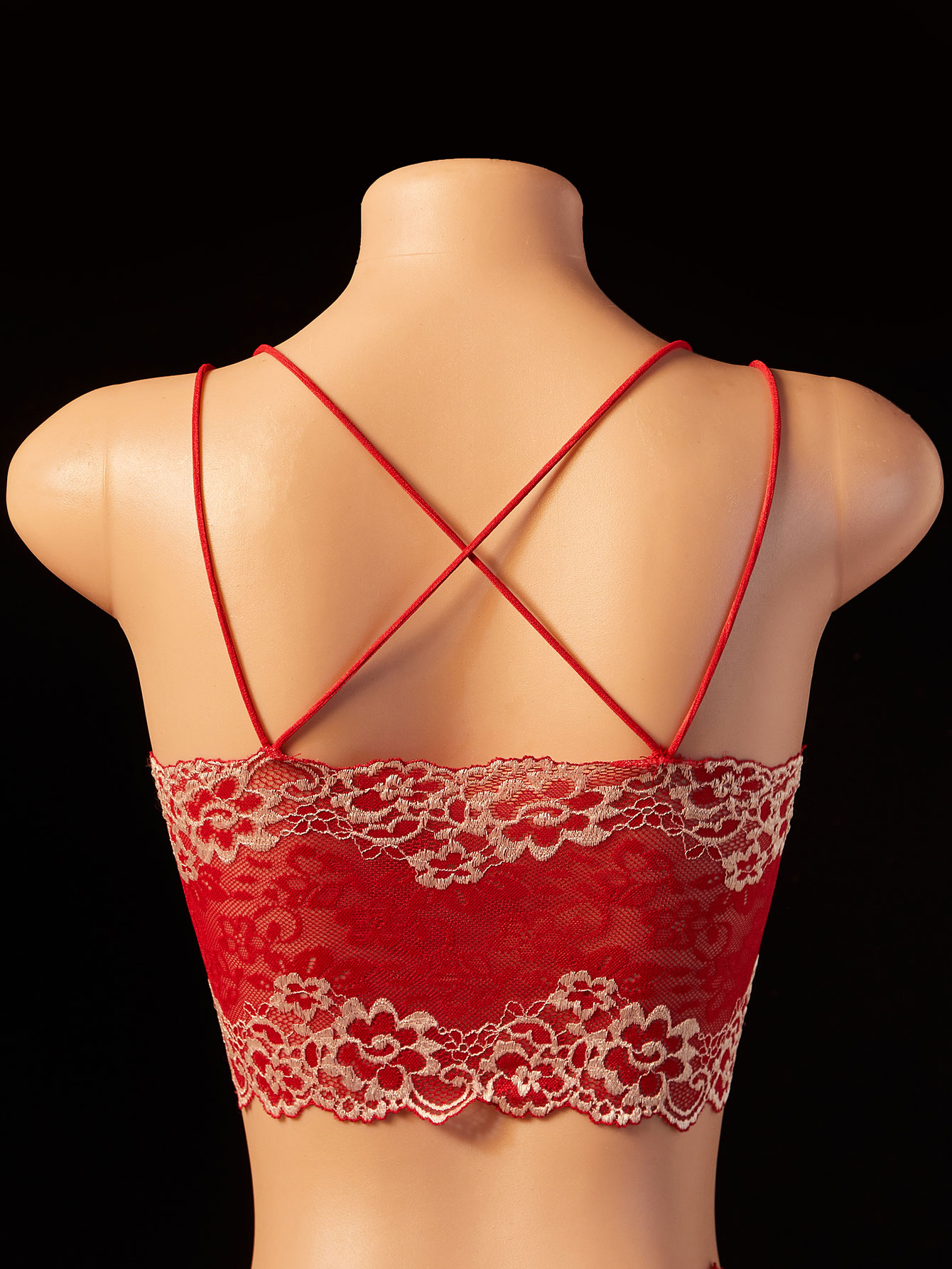 Kolorowy koronkowy zestaw biel – Bralette Triangle Set recenzja i cena